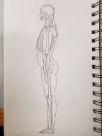 side portrait with skeleton